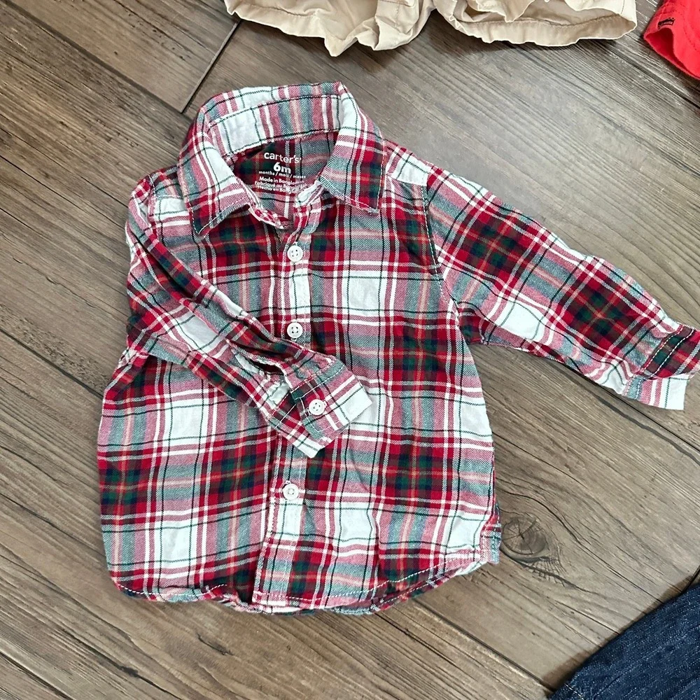 Carter's Baby Boy Outfit Lot 6 Piece Overalls‎ Romper Shorts Set 6M
